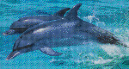 Leaping Dolphins Six [6] Baseplate PixelHobby Mini-mosaic Art Kits